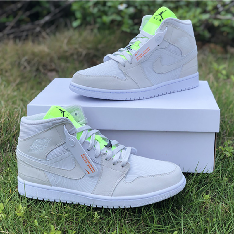 Jordan AJ1 Mid White Volt  - DesignerGu