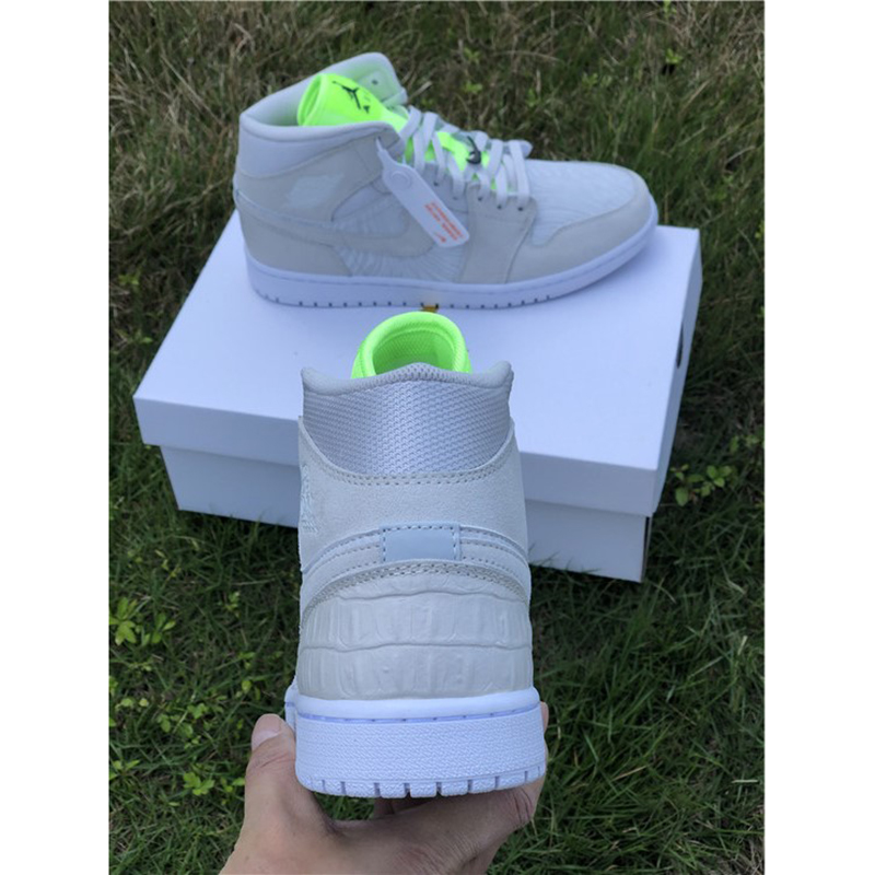 Jordan AJ1 Mid White Volt  - DesignerGu