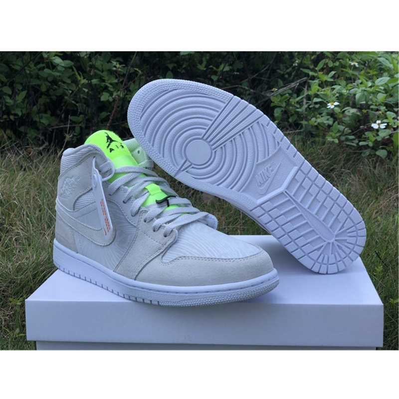 Jordan AJ1 Mid White Volt  - DesignerGu