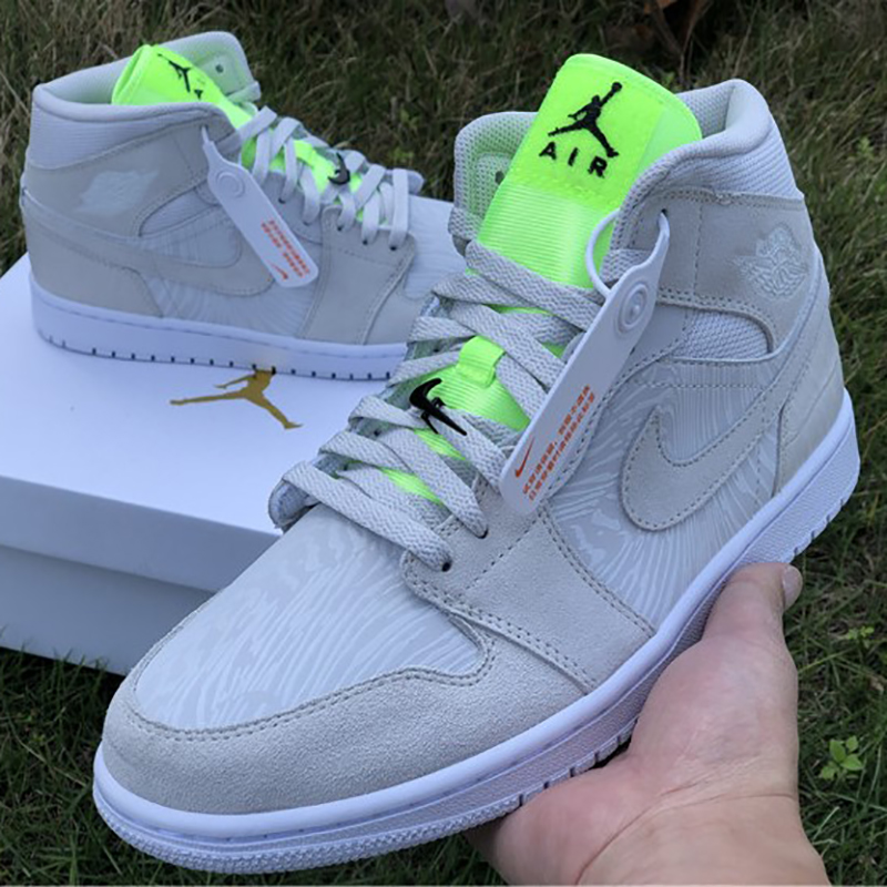 Jordan AJ1 Mid White Volt  - DesignerGu