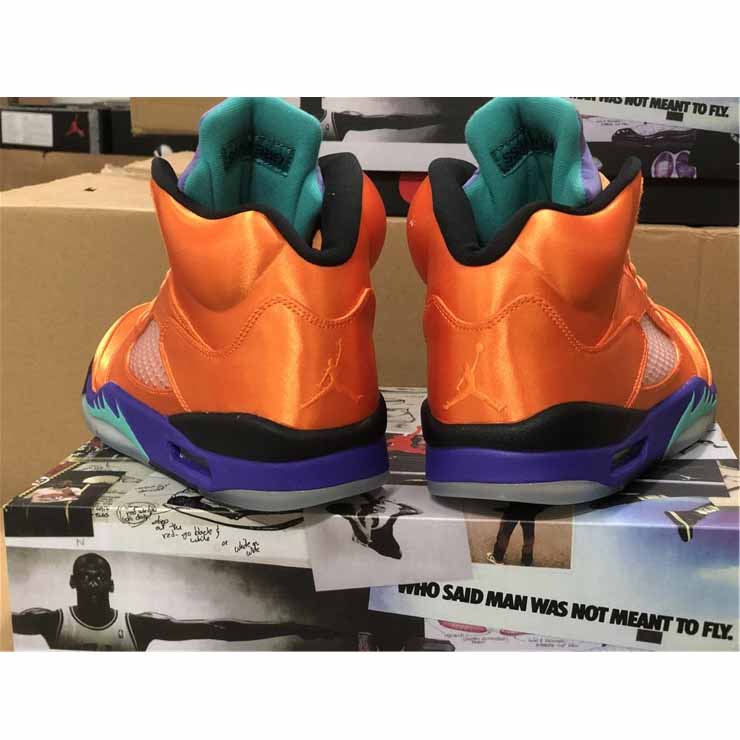 Air Jordan 5 Retro Orange Purple Green - DesignerGu