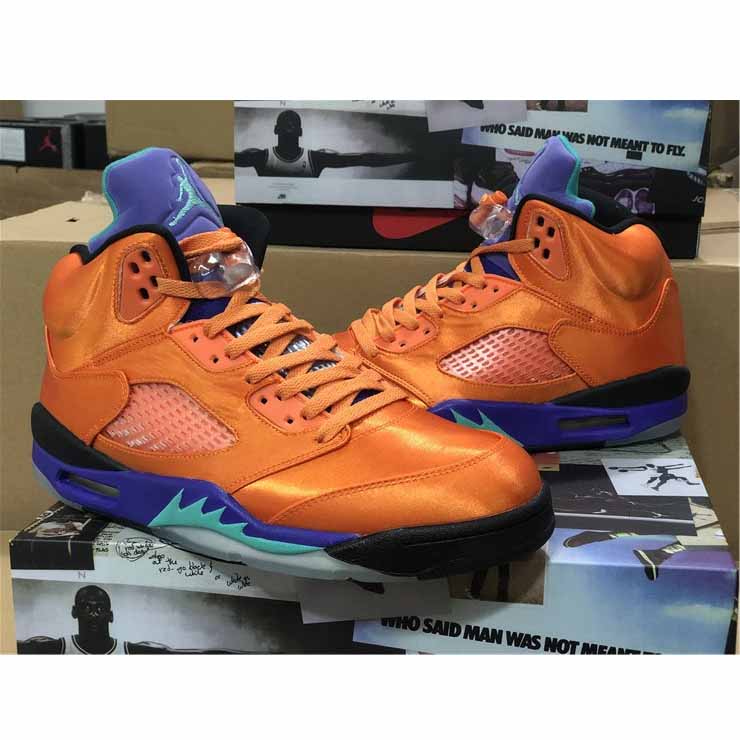 Air Jordan 5 Retro Orange Purple Green - DesignerGu