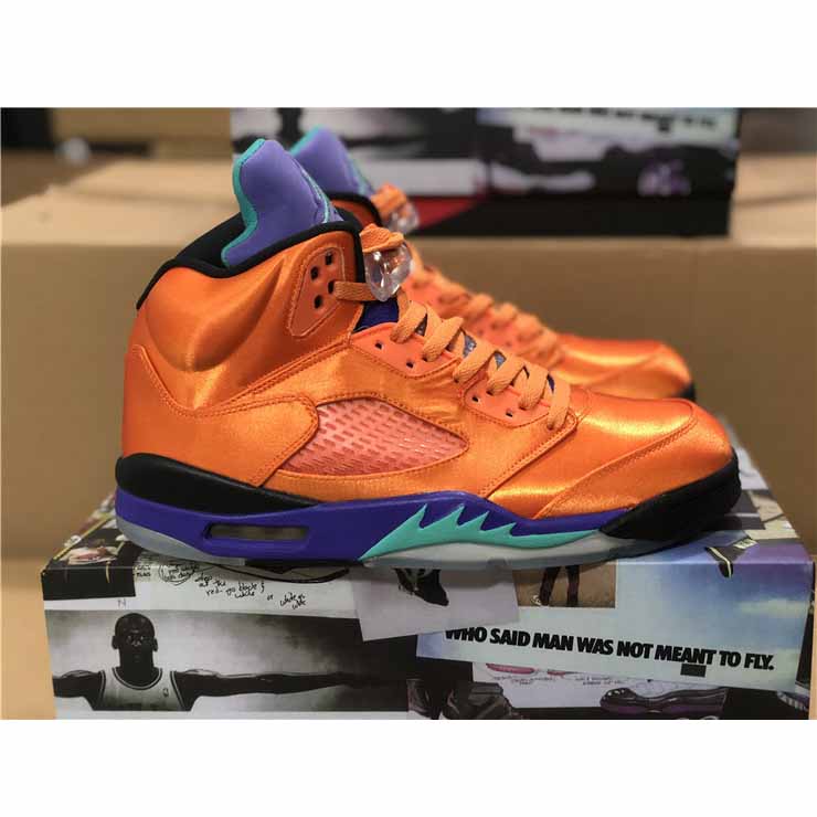 Air Jordan 5 Retro Orange Purple Green - DesignerGu