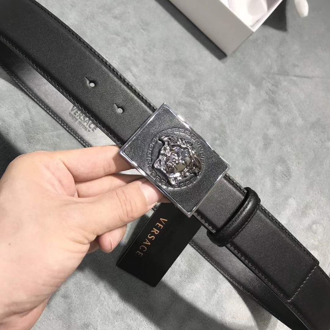 Versace Medusa Head Leather Belt - DesignerGu