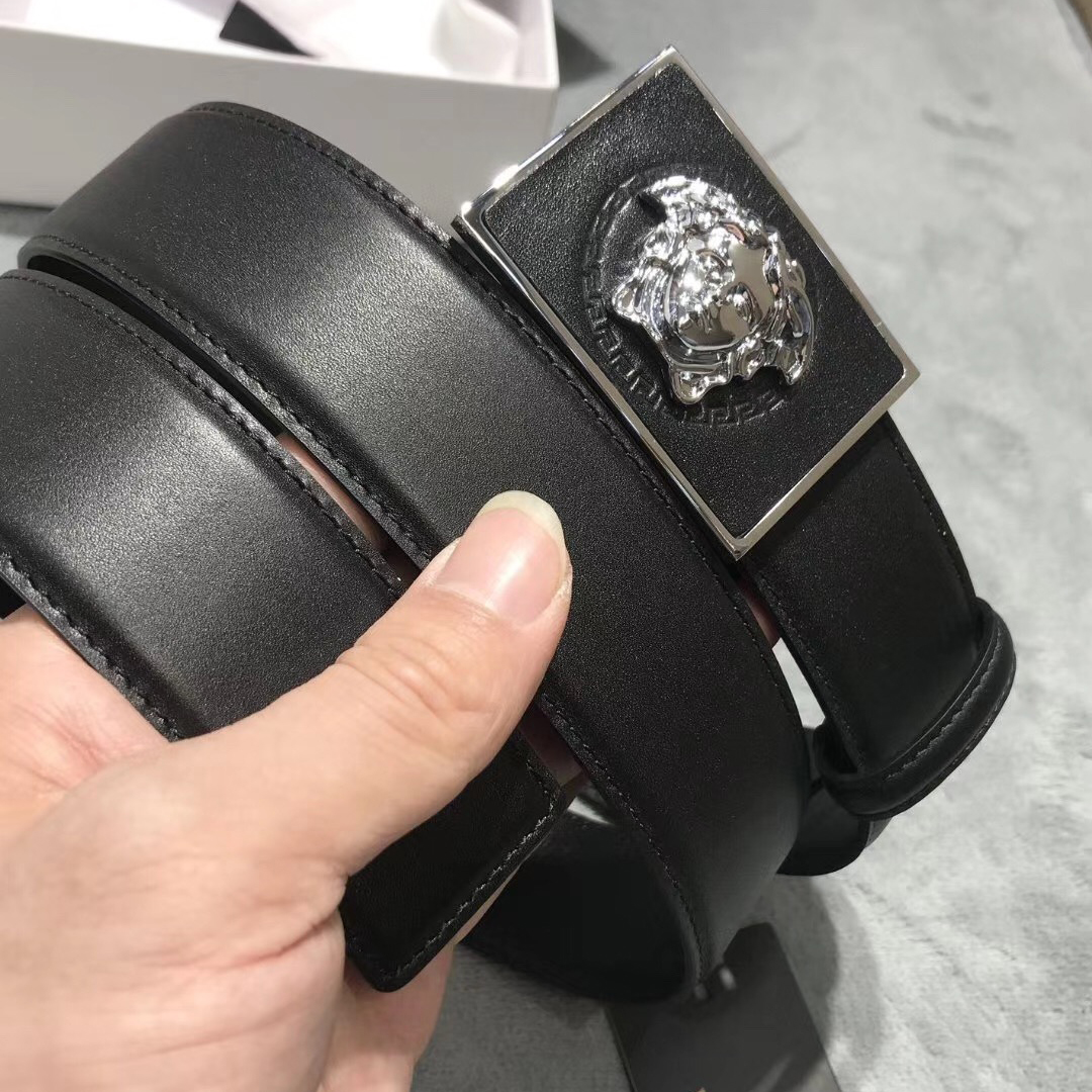 Versace Medusa Head Leather Belt - DesignerGu