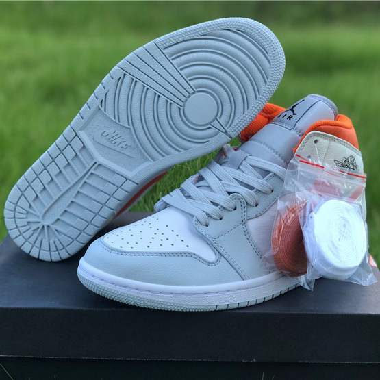 Jordan AJ1 Mid Starfish Orange Platinum CW7591-100 - DesignerGu