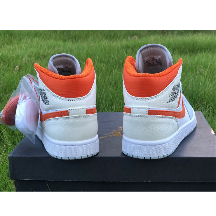 Jordan AJ1 Mid Starfish Orange Platinum CW7591-100 - DesignerGu