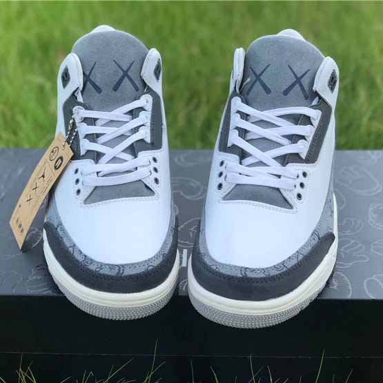 Jordan Kwas X AJ3 Fresh Water White/Light Grey Sneakers - DesignerGu