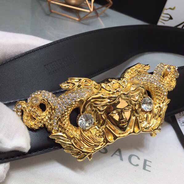 Versace Medusa Head Leather Belt - DesignerGu