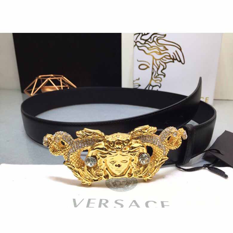 Versace Medusa Head Leather Belt - DesignerGu