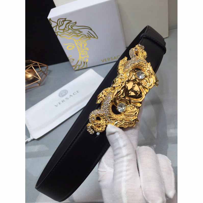 Versace Medusa Head Leather Belt - DesignerGu