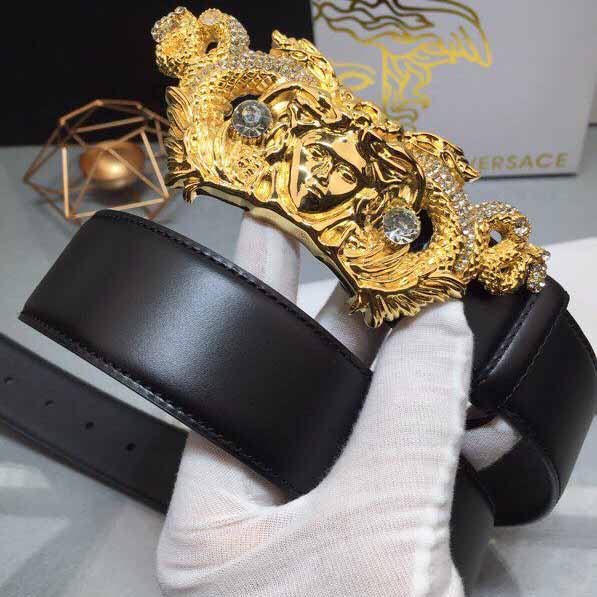 Versace Medusa Head Leather Belt - DesignerGu