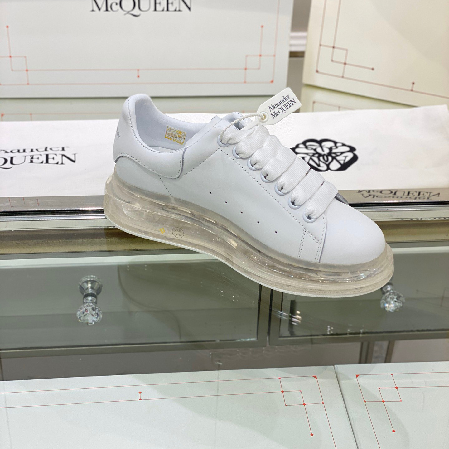 Alexander Mqueen Air Platform Leather Sneakers - DesignerGu