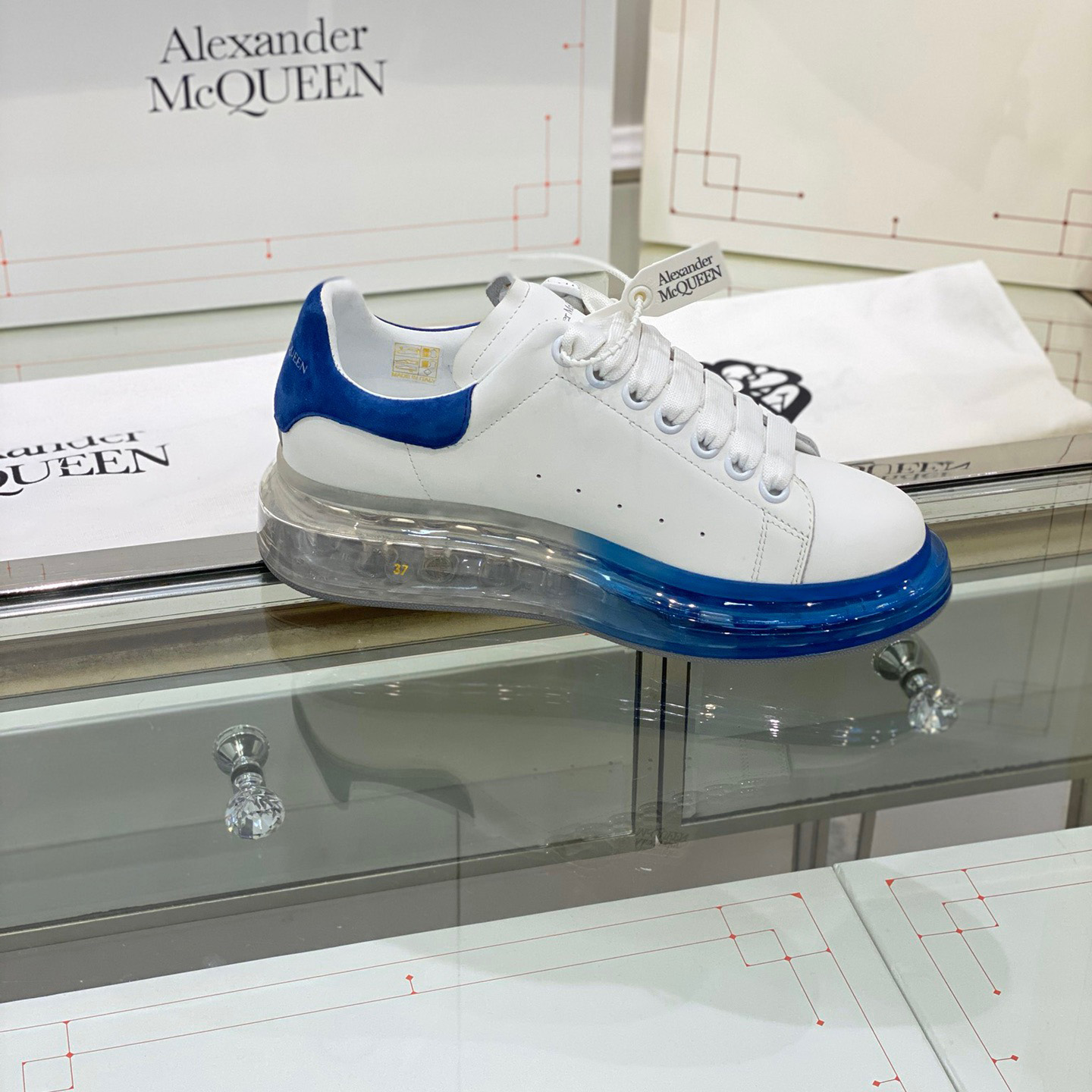 Alexander Mqueen Air Platform Leather Sneakers - DesignerGu