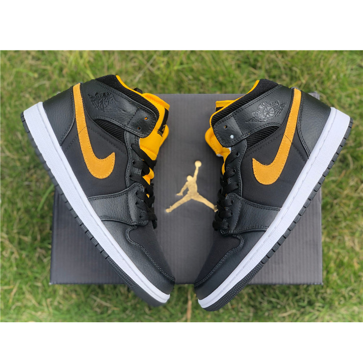 Jordan Air 1 Mid Black University Gold CI9352-001  - DesignerGu