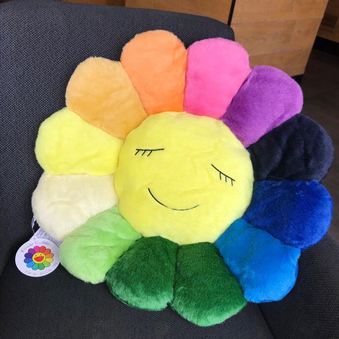 Takashi Murakami Smile On Rainbow Flower Plush Toys （Small / 60cm） - DesignerGu