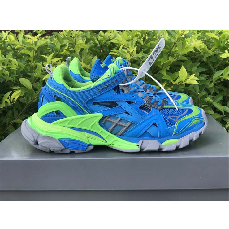 Balenciaga Blue & Green Track.2 Sneakers - DesignerGu