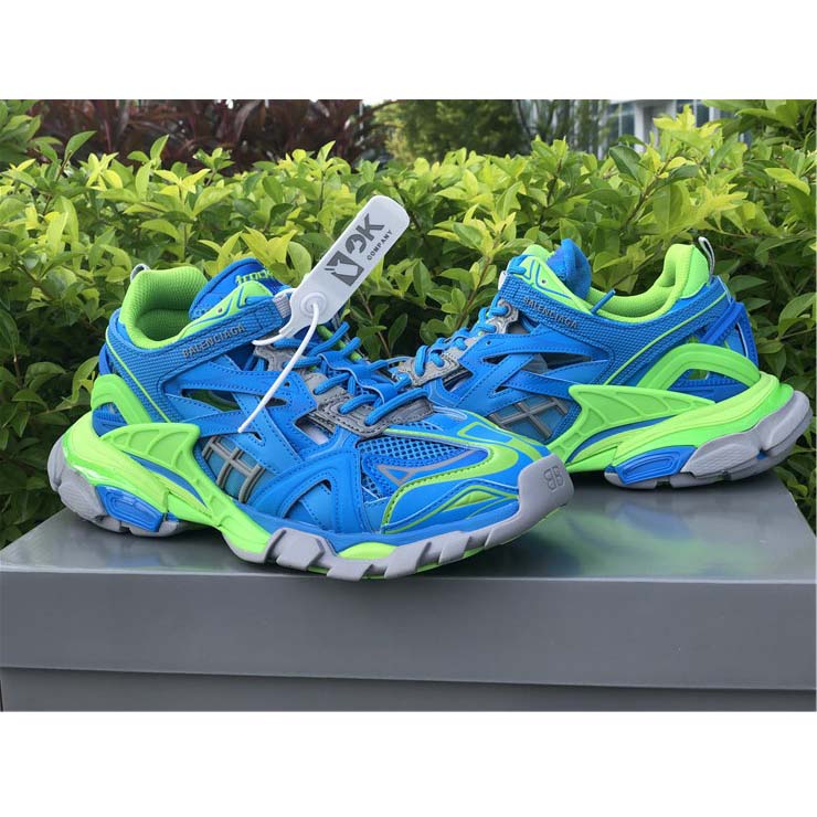 Balenciaga Blue & Green Track.2 Sneakers - DesignerGu