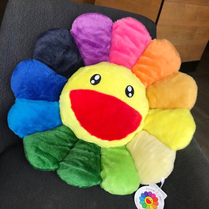 Takashi Murakami Smile On Rainbow Flower Plush Toys （Big / 100cm） - DesignerGu