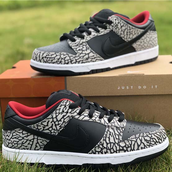 Nike Dunk SB Low Supreme Black Cement - DesignerGu