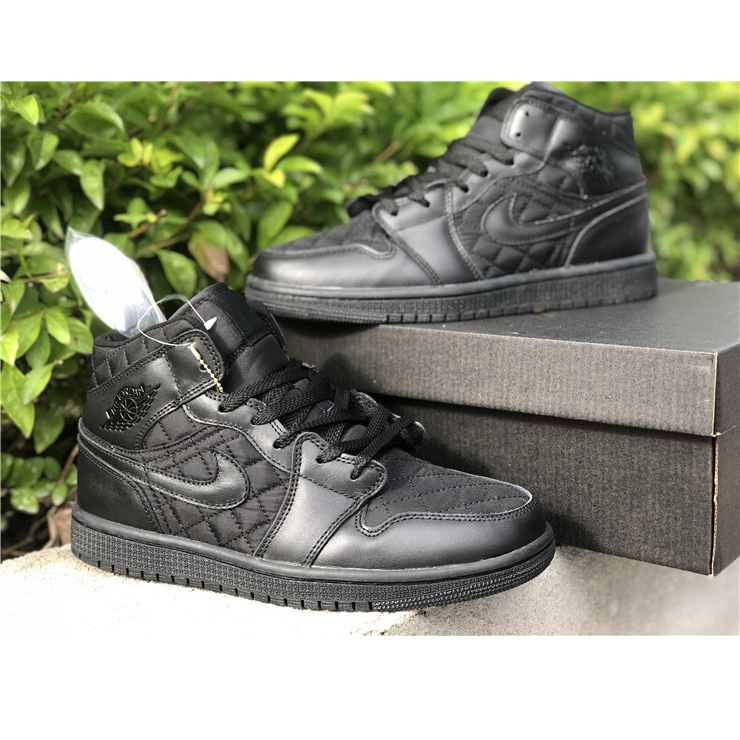 Jordan Air 1 Mid Black Quilted DB6078-001 - DesignerGu