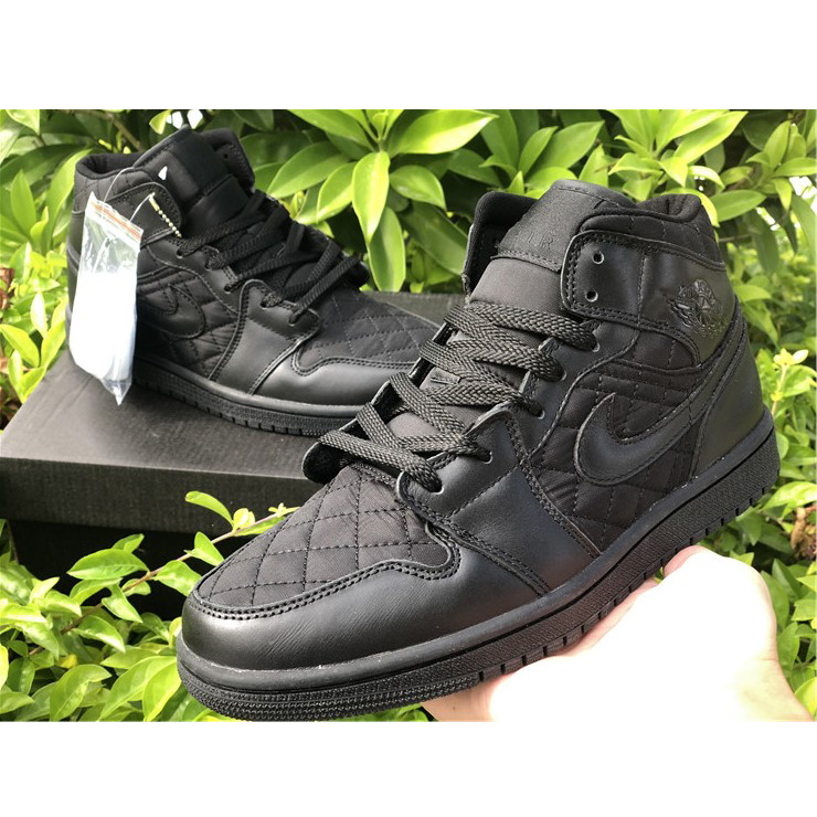 Jordan Air 1 Mid Black Quilted DB6078-001 - DesignerGu