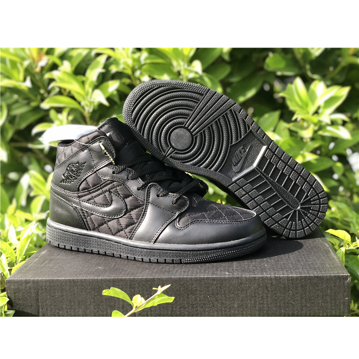 Jordan Air 1 Mid Black Quilted DB6078-001 - DesignerGu