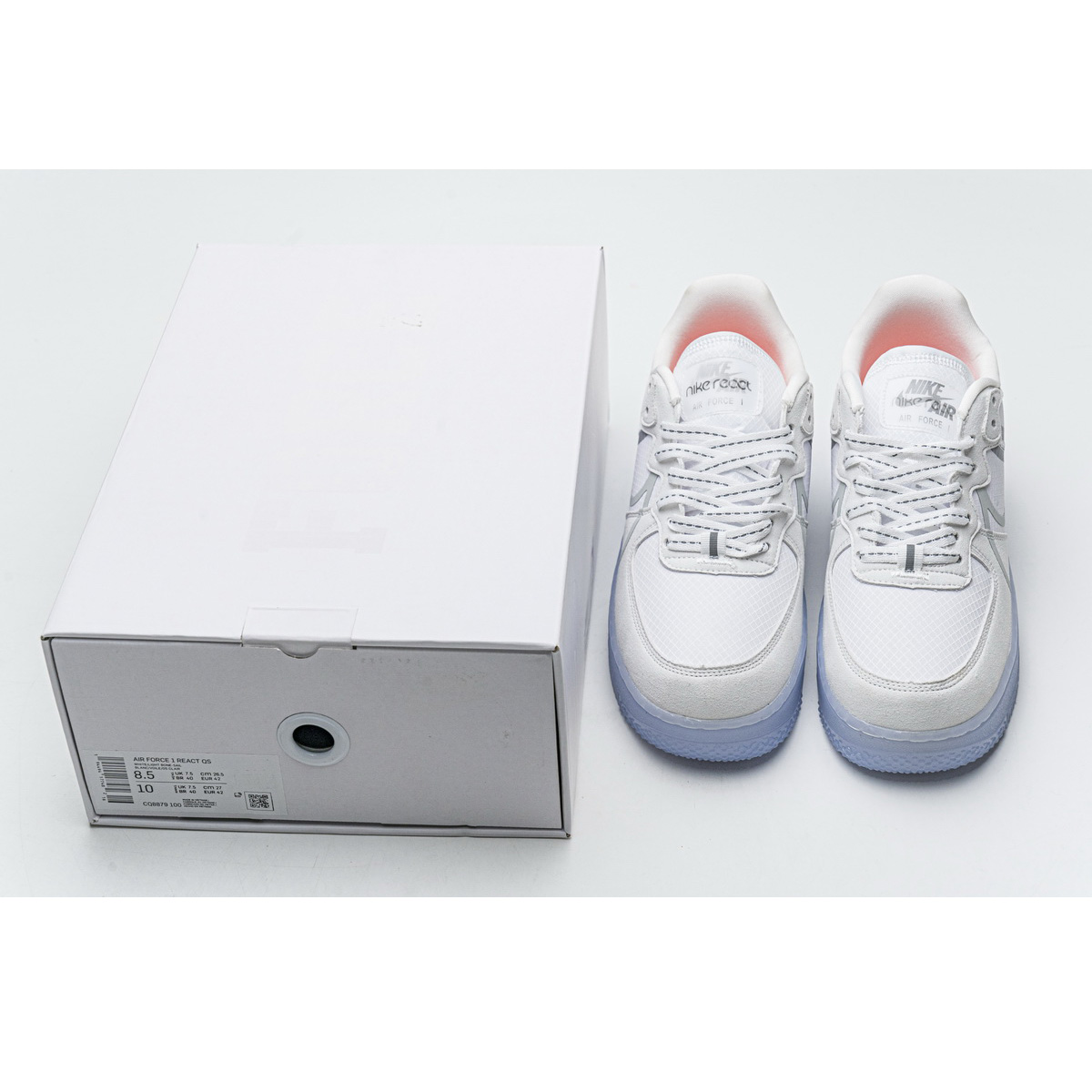 Nike Air Force 1 React White Ice CQ8879-100  - DesignerGu