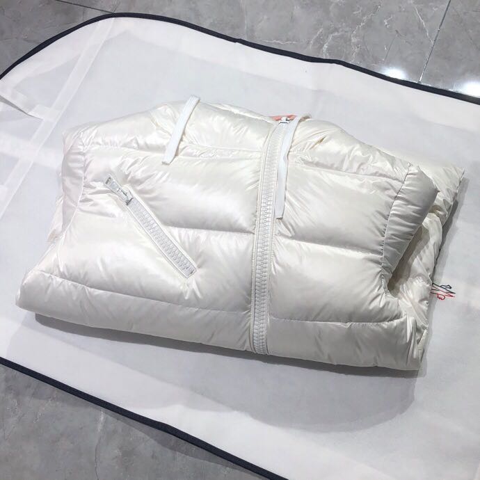 Moncler White Zipper Down Jacket  - DesignerGu