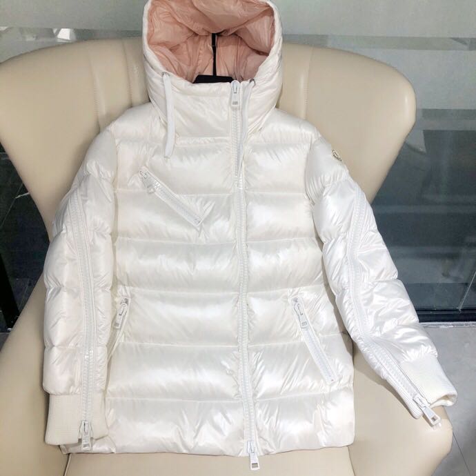 Moncler White Zipper Down Jacket  - DesignerGu