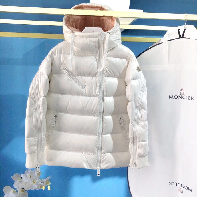 Moncler White Zipper Down Jacket  - DesignerGu