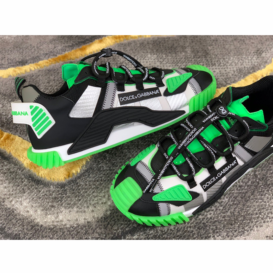 Dolce & Gabbana Black & Green NS1 Slip-on Sneakers - DesignerGu