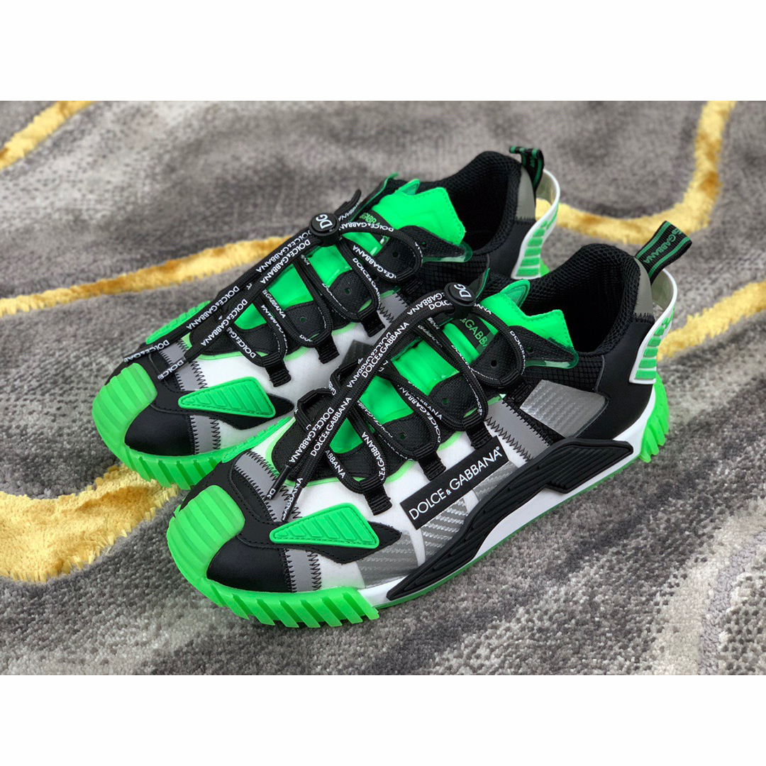 Dolce & Gabbana Black & Green NS1 Slip-on Sneakers - DesignerGu