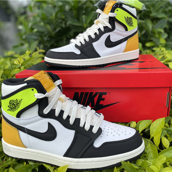 Jordan Air 1 High OG Volt Gold Sail 555088-118 - DesignerGu