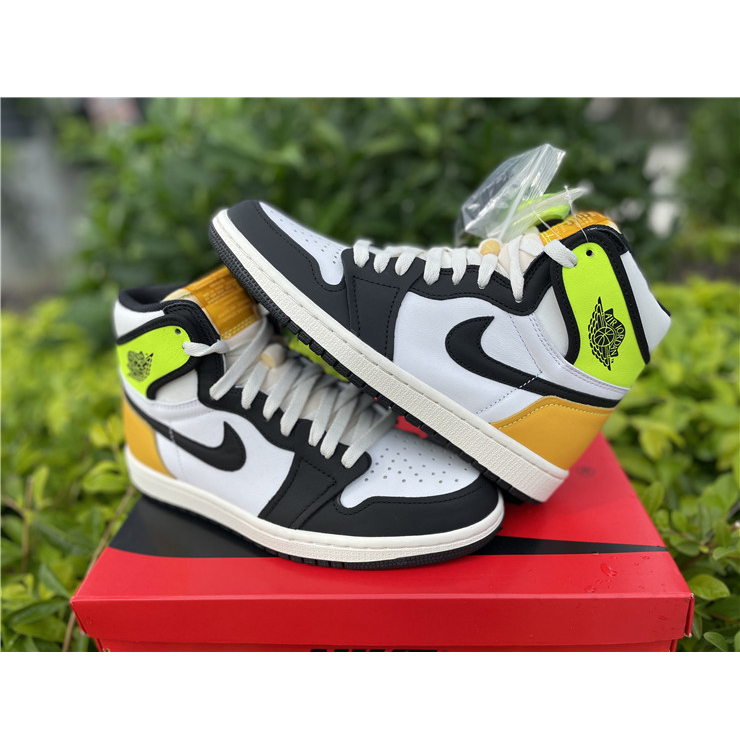 Jordan Air 1 High OG Volt Gold Sail 555088-118 - DesignerGu