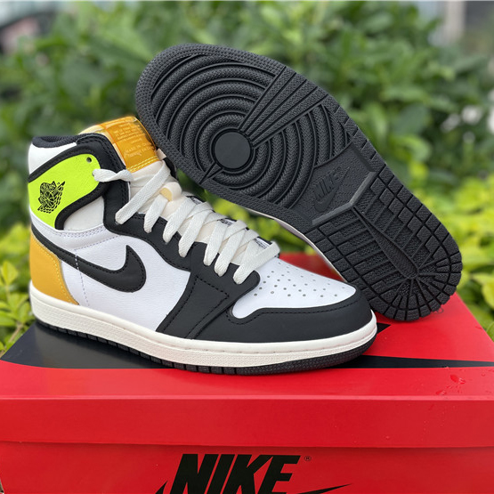 Jordan Air 1 High OG Volt Gold Sail 555088-118 - DesignerGu