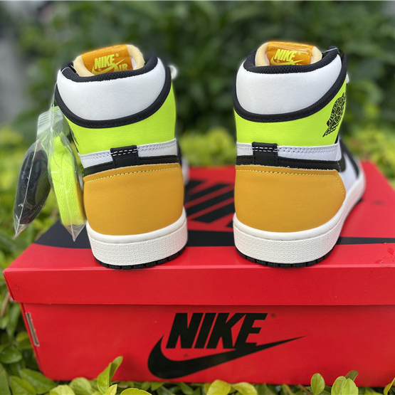 Jordan Air 1 High OG Volt Gold Sail 555088-118 - DesignerGu