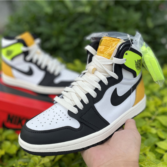 Jordan Air 1 High OG Volt Gold Sail 555088-118 - DesignerGu