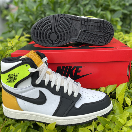 Jordan Air 1 High OG Volt Gold Sail 555088-118 - DesignerGu