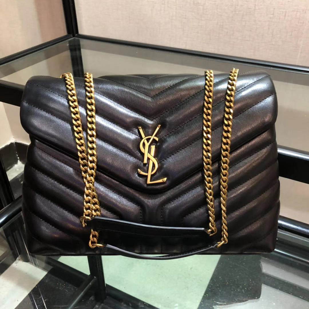 Saint Laurent Logo Print Shoulder Bag (31cm) - DesignerGu