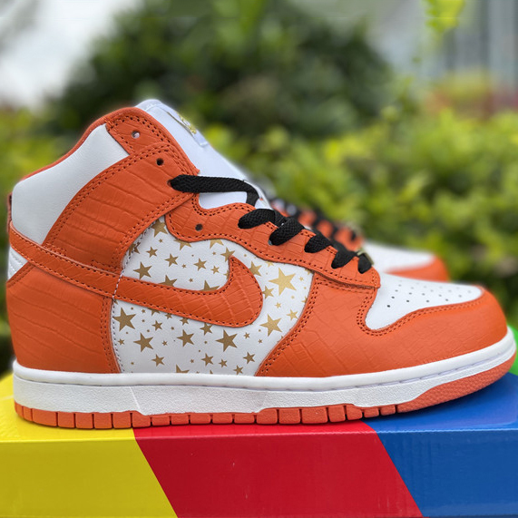 Nike Dunk High Pro SB Supreme Orange Stars - DesignerGu