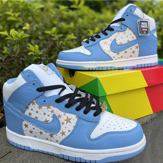 Nike Dunk High Pro SB Supreme Blue Stars 307385-141 - DesignerGu