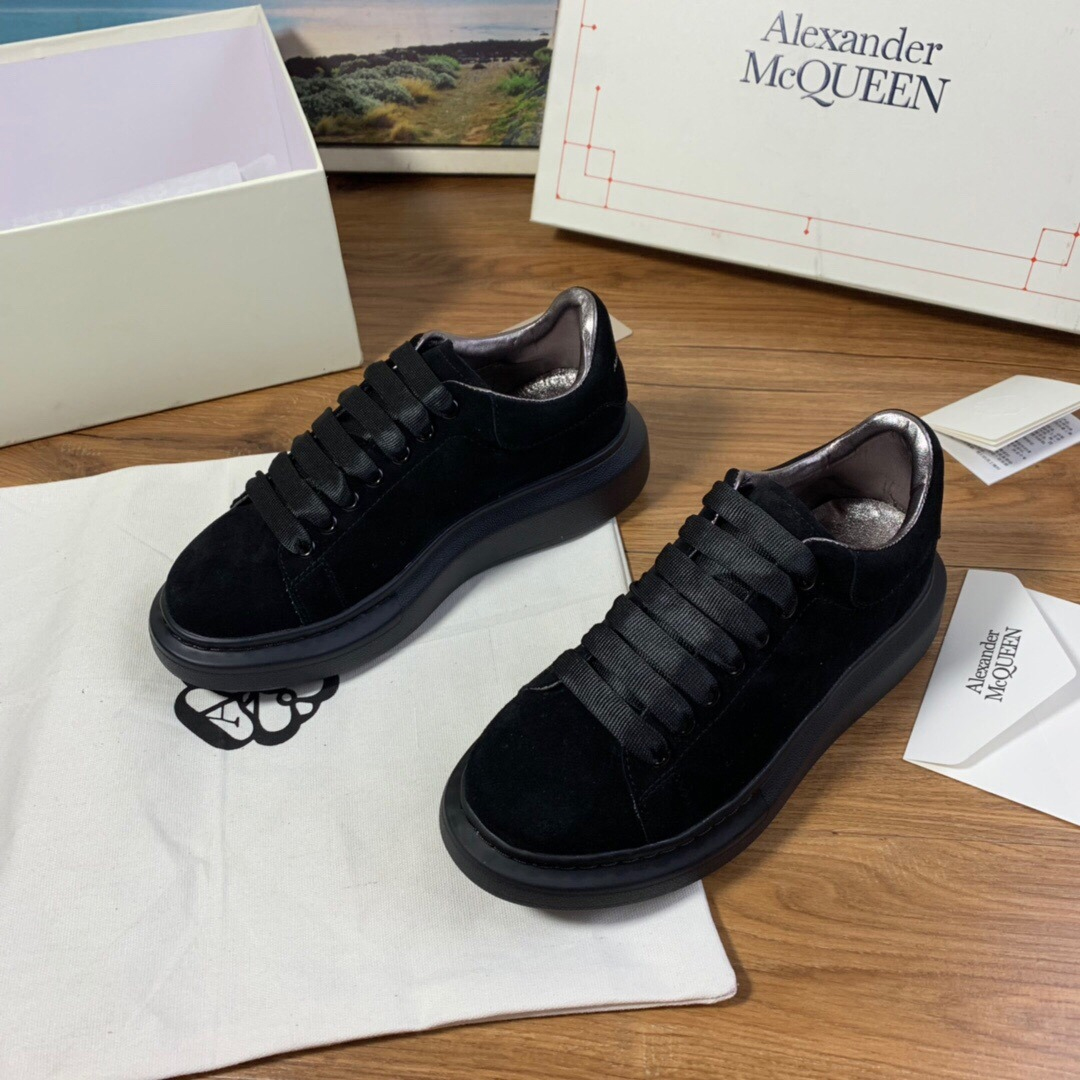 Alexander Mqueen Air Platform Black Suede Sneakers    - DesignerGu