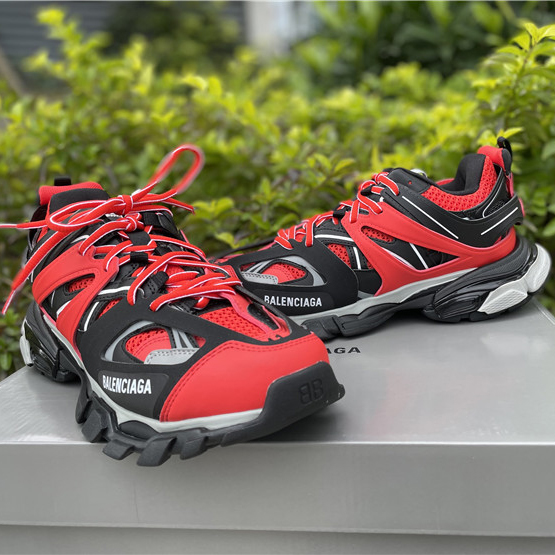 Balenciaga Track Sneakers In Red Grey Black - DesignerGu