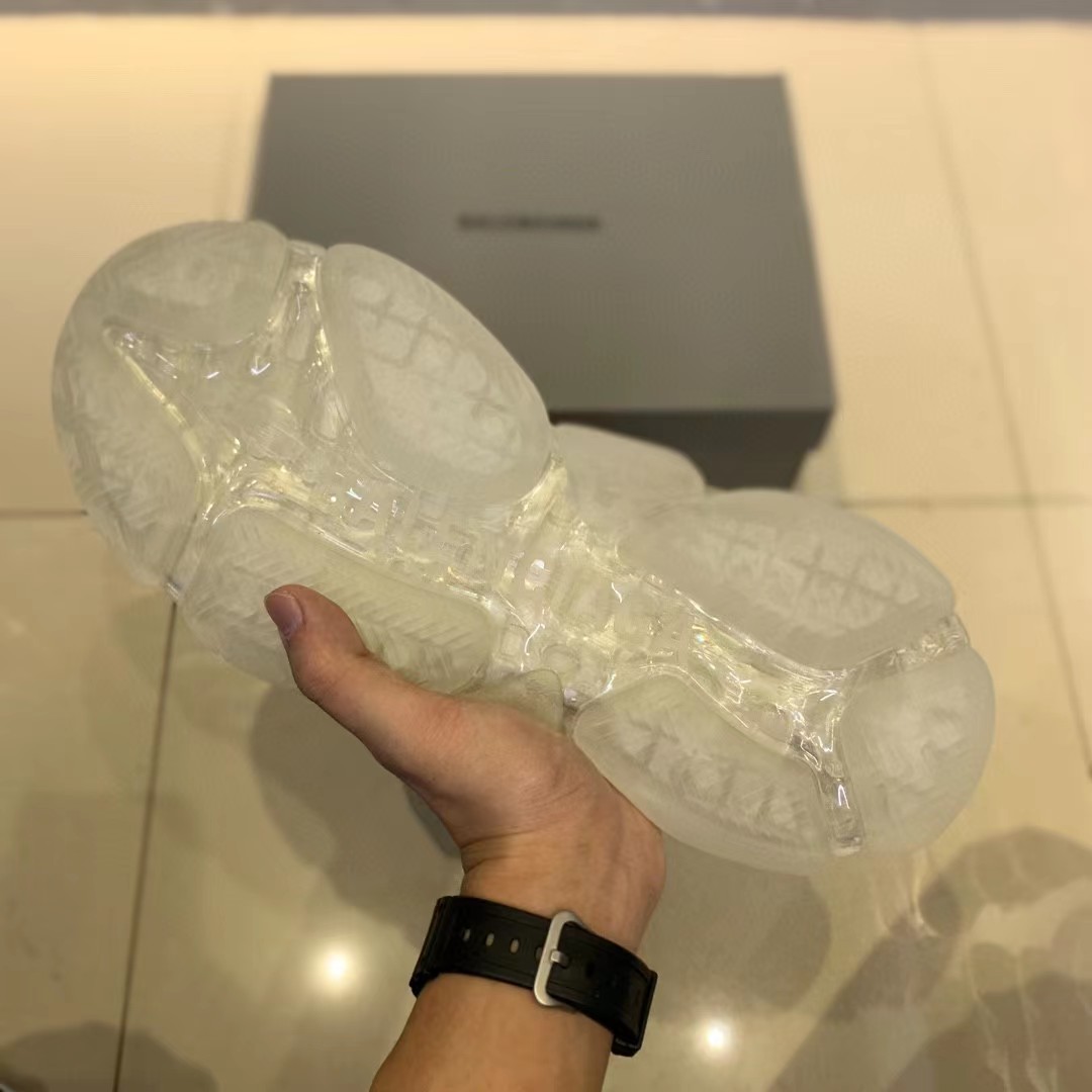 Balenciaga Clear Sole Triple S Trainers White - DesignerGu