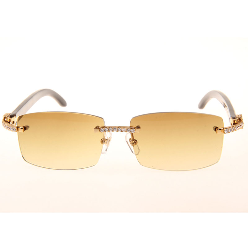 Cartier  3524012 Black And White Buffalo Big Lens Sunglasses In   Gold - DesignerGu