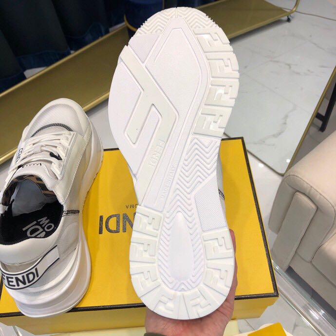 Fendi White Low Top Sneakers - DesignerGu