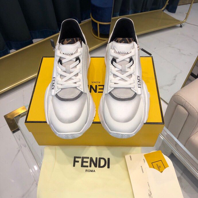 Fendi White Low Top Sneakers - DesignerGu