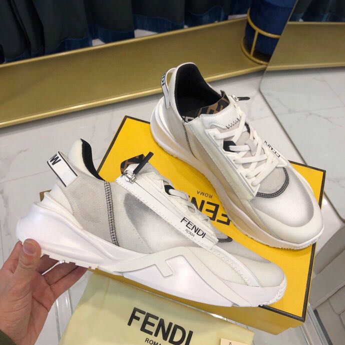 Fendi White Low Top Sneakers - DesignerGu