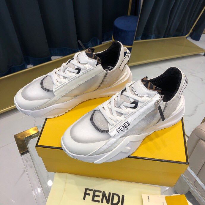 Fendi White Low Top Sneakers - DesignerGu